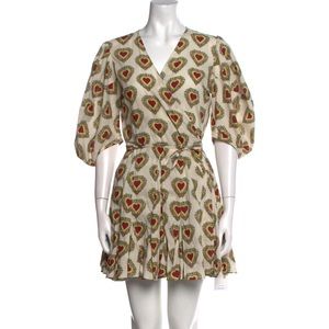 RHODE Wrap Mini Dress Hearts Size Large